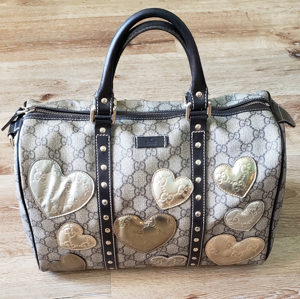 AUTHENTIC GUCCI HEARTS BOSTON BAG